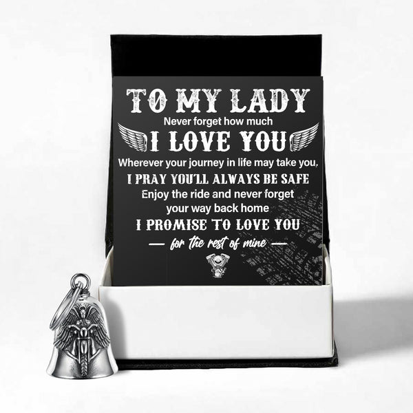 Personalized Angel Wings Motorcycle Bell - Biker - To My Lady - I Pray You'll Always Be Safe - Ragnme13001