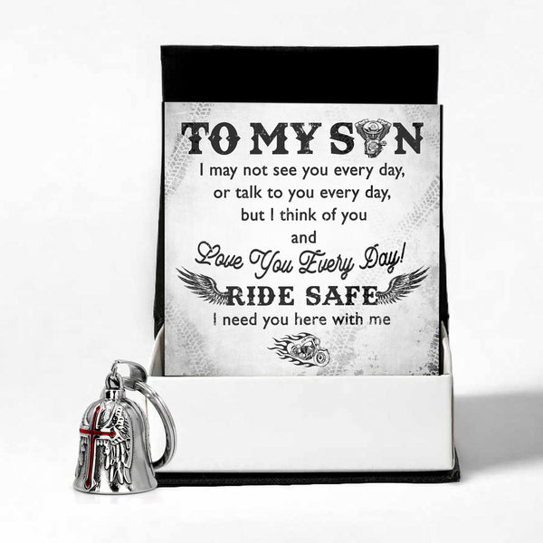 Personalized Cross Wings Motorcycle Bell - Biker - To My Son - I Think Of You And Love You Every Day - Ragnml16006