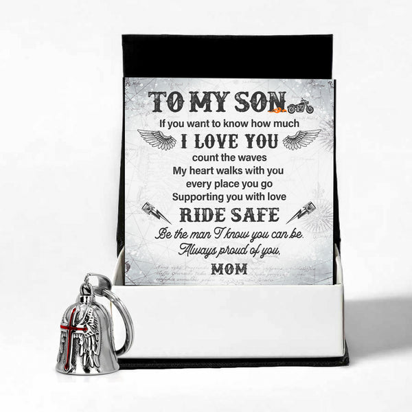 Personalized Cross Wings Motorcycle Bell - Biker - To My Son - From Mom - Be The Man I Know You Can Be - Ragnml16005