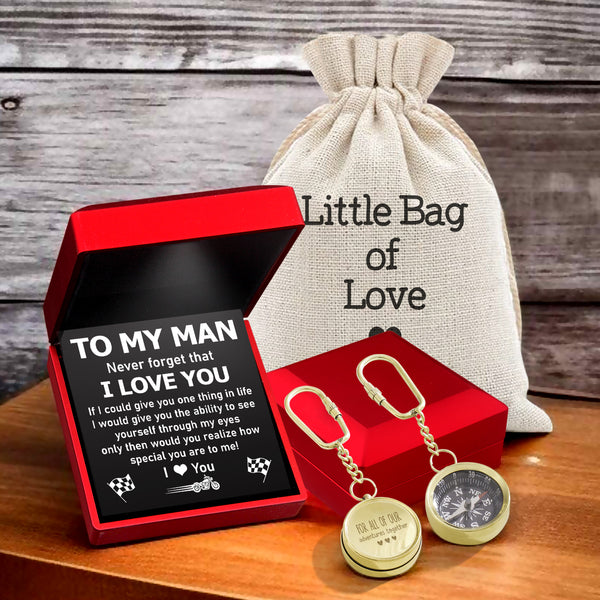 Personalized Brass Compass Keychain - Biker - To My Man - How Special You Are To Me - Ragkqj26007