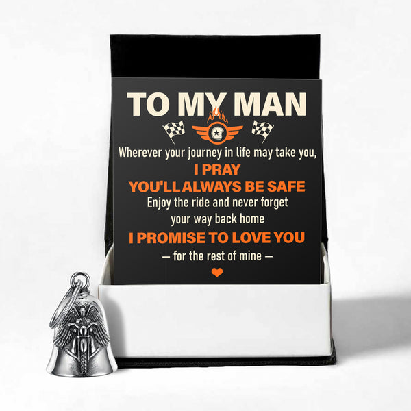 Personalized Angel Wings Motorcycle Bell - Biker - To My Man - Enjoy The Ride - Ragnme26008