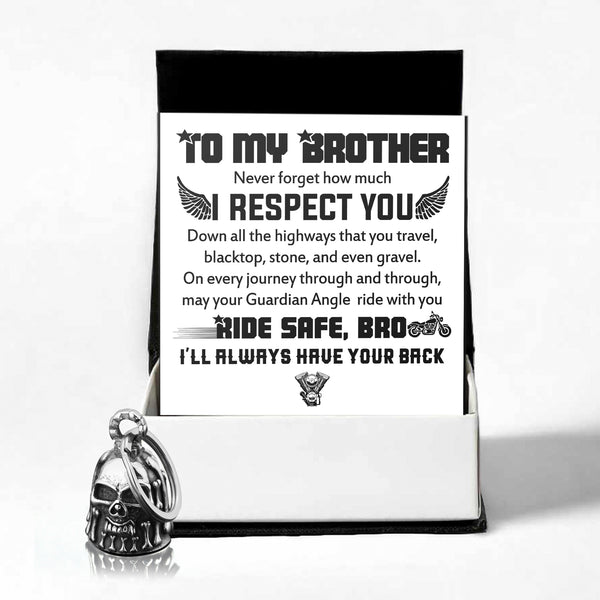 The Special Edition Chrome Skull Motorcycle Bell - Biker - To My Brother - Never Forget How Much I Respect You - Ragbbt33001