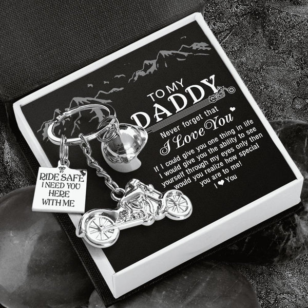 Personalized Classic Bike Keychain - To My Daddy - Ride Safe I Need You Here With Me - Ragkt18001