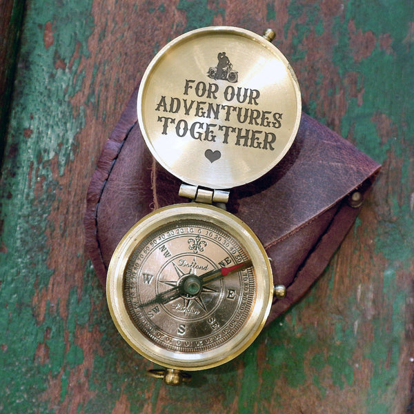 Personalized Engraved Compass - Biker - For Our Adventures Together - Ragpb26001