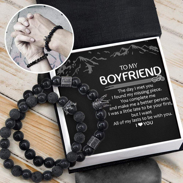 Personalized King & Queen Couple Bracelets - Biker - To My Boyfriend - I Love You - Ragbae12001