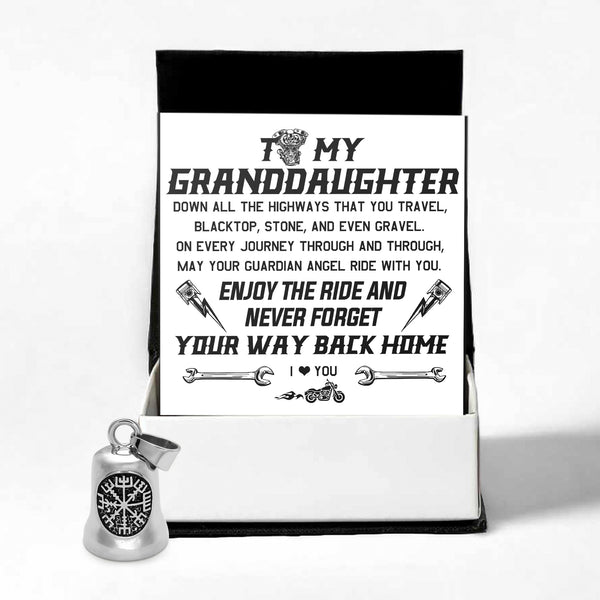 Personalized Viking Compass Bell - Biker - To My Granddaughter - May Your Guardian Angel Ride With You - Ragnzv23005
