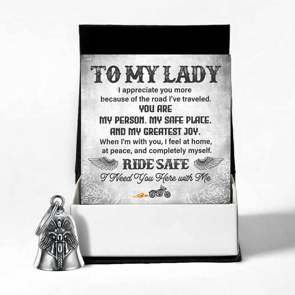 Personalized Angel Wings Motorcycle Bell - Biker - To My Lady - You Are My Person, My Safe Place, And My Greatest Joy - Ragnme13008