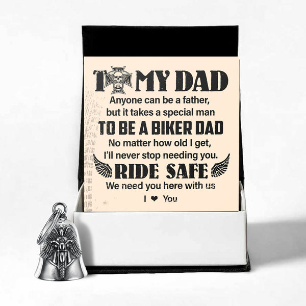 Personalized Angel Wings Motorcycle Bell - Biker - To My Dad - I’ll Never Stop Needing You - Ragnme18007