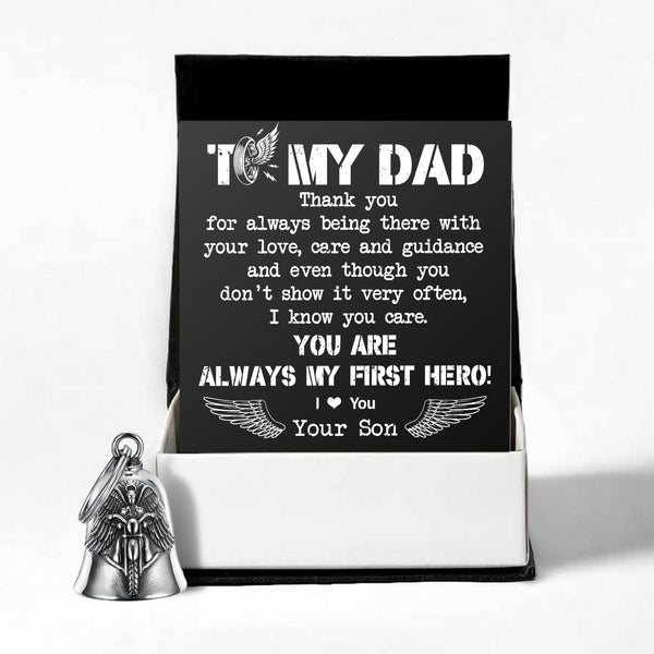 Personalized Angel Wings Motorcycle Bell - Biker - To My Dad - From Son - You Are Always My First Hero! - Ragnme18002