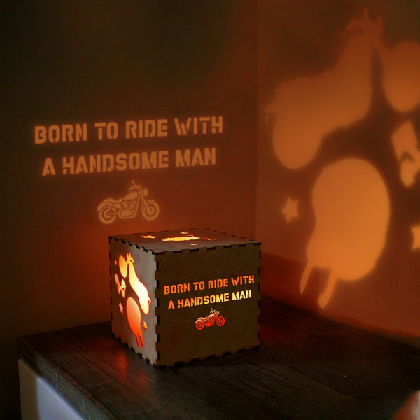 Personalized Motorcycle Wooden Box - Biker - To My Man - Born To Ride With A Handsome Man - Ragyl26005