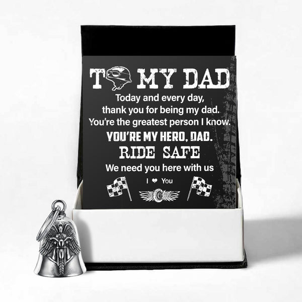 Personalized Angel Wings Motorcycle Bell - Biker - To My Dad - We Need You Here With Us - Ragnme18008