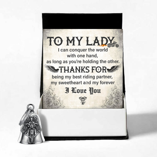 Personalized Angel Wings Motorcycle Bell - Biker - To My Lady - Thanks For Being My Best Riding Partner - Ragnme13010