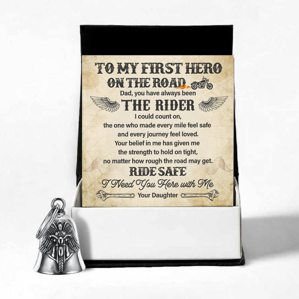 Personalized Angel Wings Motorcycle Bell - Biker - To My First Hero On The Road - From Daughter - I Need You Here With Me - Ragnme18011