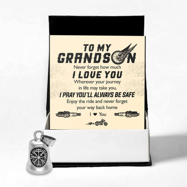 Personalized Viking Compass Bell - Biker - To My Grandson - I Pray You’ll Always Be Safe - Ragnzv22006