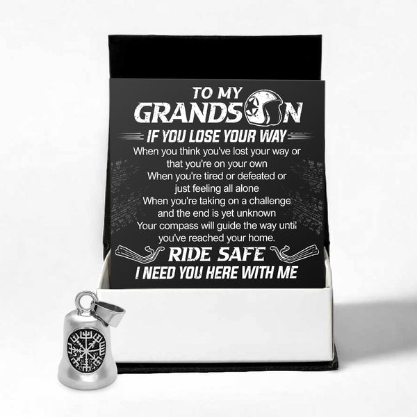 Personalized Viking Compass Bell - Biker - To My Grandson - Your Compass Will Guide The Way - Ragnzv22004