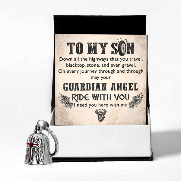 Personalized Cross Wings Motorcycle Bell - Biker - To My Son - May Your Guardian Angel Ride With You - Ragnml16002