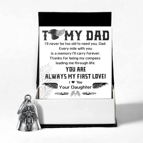 Personalized Angel Wings Motorcycle Bell - Biker - To My Dad - From Daughter - Thanks For Being My Compass - Ragnme18006