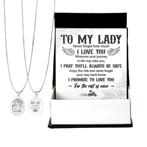 Personalized Guardian Angel Necklace - Biker - To My Lady - Never Forget How Much I Love You - Ragngl13009