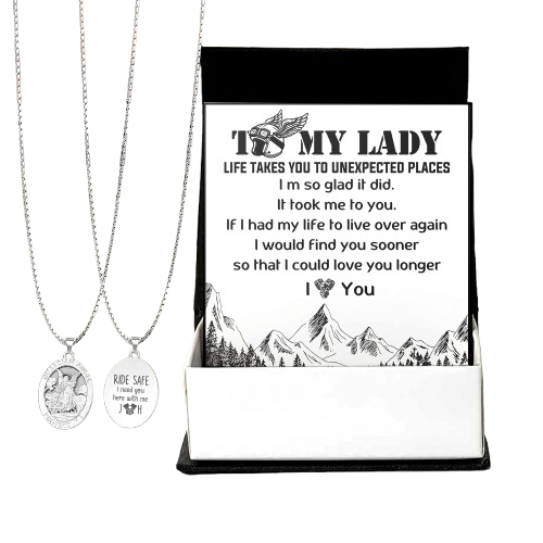 Personalized Guardian Angel Necklace - Biker - To My Lady - I Could Love You Longer - Ragngl13003