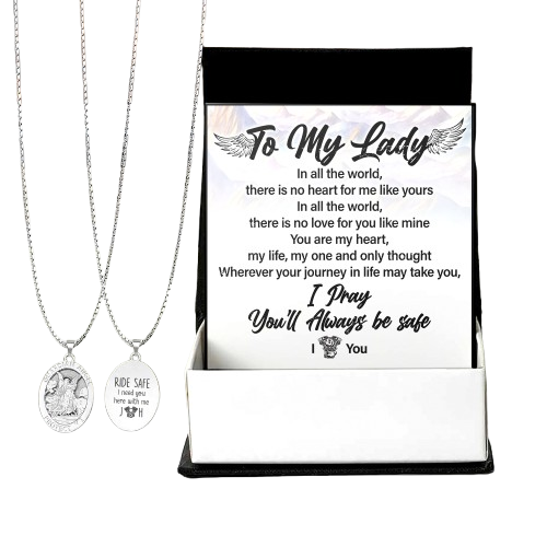 Personalized Guardian Angel Necklace - Biker - To My Lady - You Are My Heart - Ragngl13007