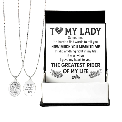 Personalized Guardian Angel Necklace - Biker - To My Lady - The Greatest Rider Of My Life - Ragngl13005