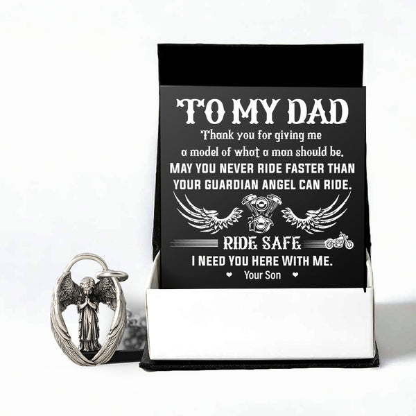 Blessing Angel Necklace - Biker - To My Dad - From Son - I Need You Here With Me - Ragnqf18002