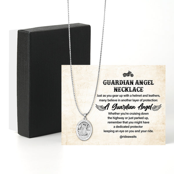 Personalized Guardian Angel Necklace - Biker - To Myself - Remember That You Might Have A Dedicated Protector - Ragngl34001
