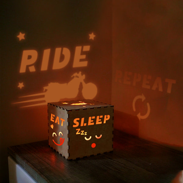 Personalized Motorcycle Wooden Box - Biker - To Myself - Eat Sleep Ride Repeat - Ragyl34004